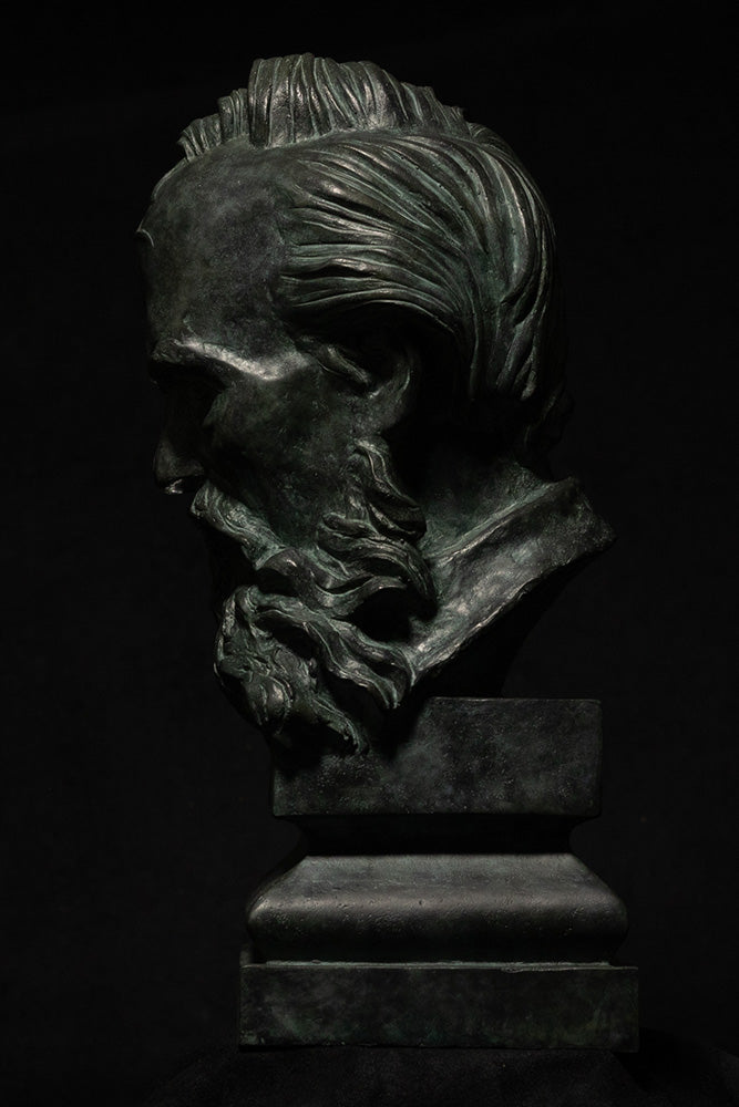 Buste de Dostoïevsky en bronze de profil