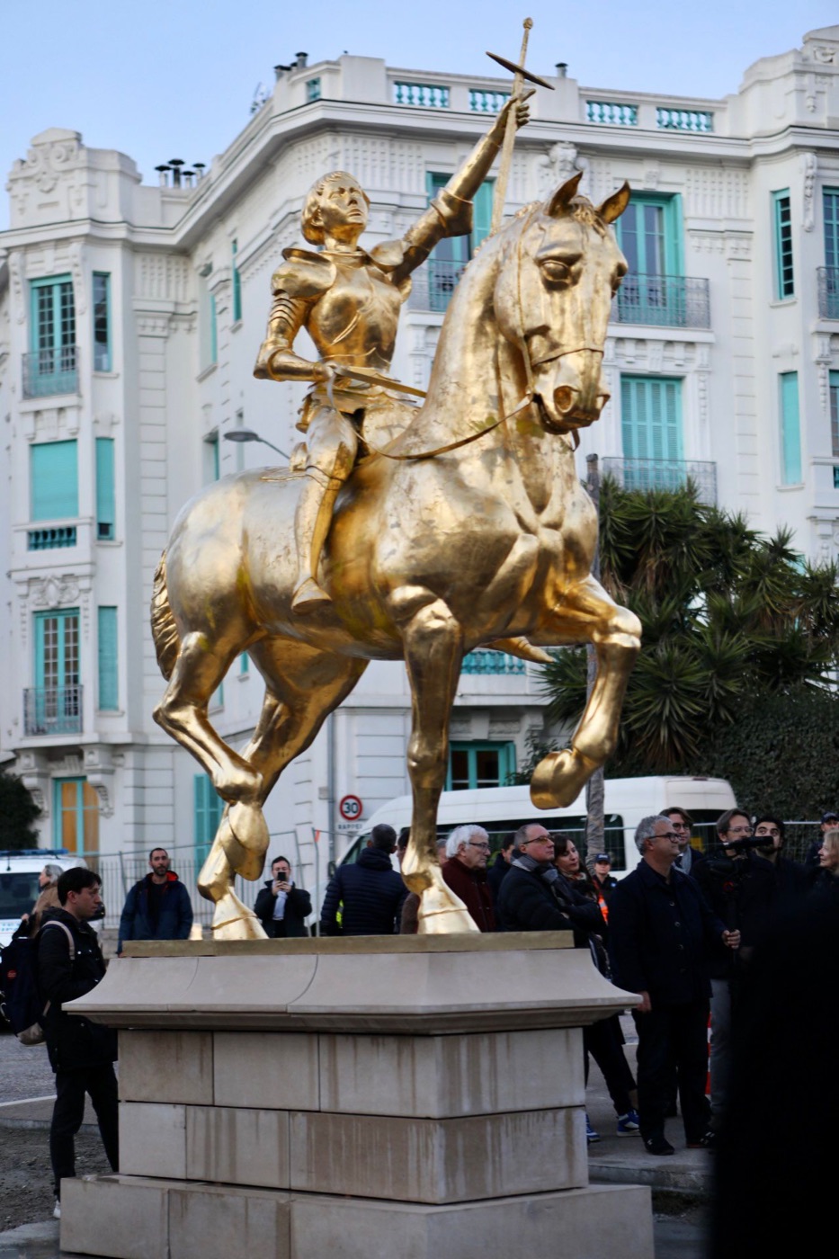 Gilded bronze statue of Joan of Arc, Nice, France