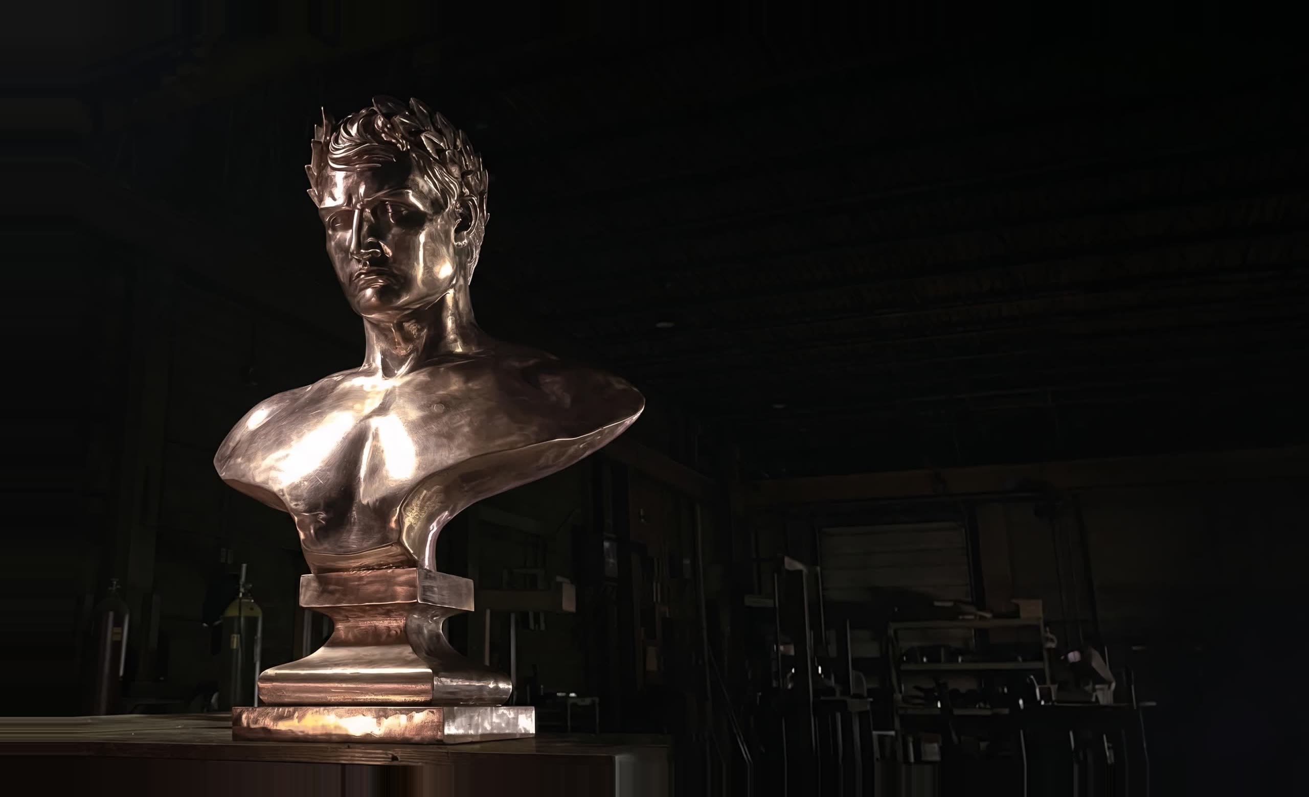 Bronze bust of Napoleon on a plinth