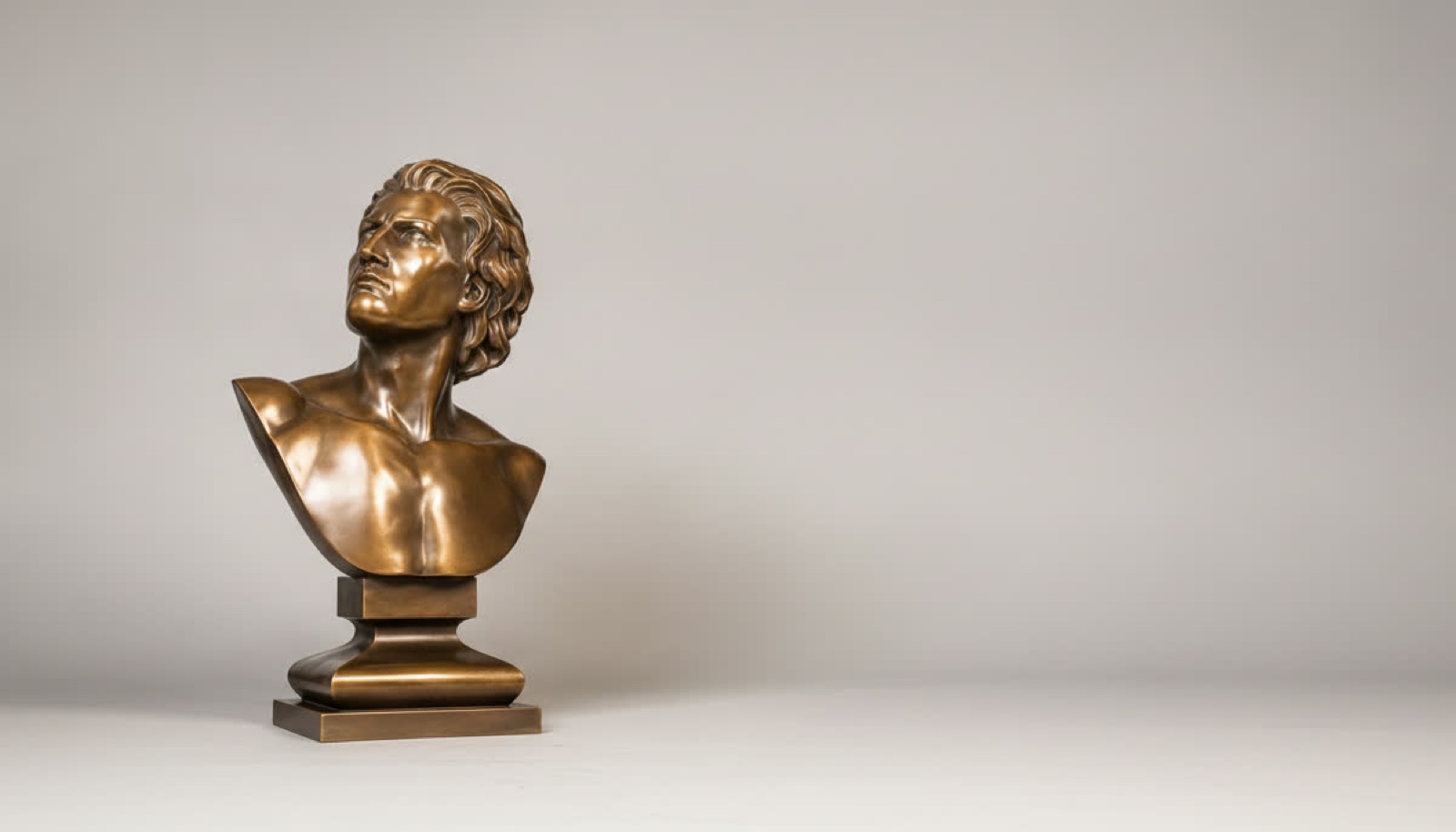 Prometheus bronze bust in the atelier