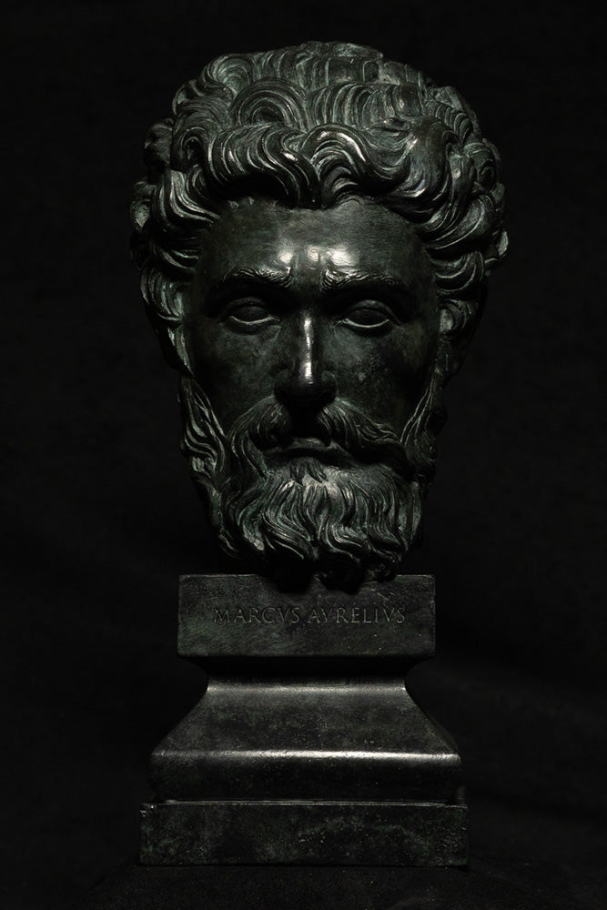 Buste de Marc Aurèle bronze de face